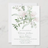 Aquarellblütenlicht und luftige Hochzeit Einladung (Vorderseite)