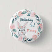 Aquarellblütenmädchen, jedes Alter Button (Vorderseite)