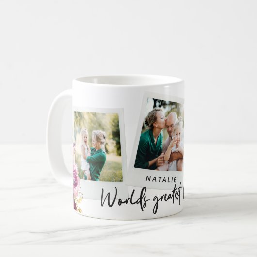 Aquarellblütenmama, mehrere Fotos weltbest Mama Kaffeetasse (Vorderseite Links)