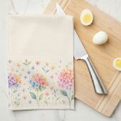 Aquarellblütenmonogramm — pastellfarbene Blüten Geschirrtuch (Viertel Falte)