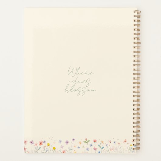 Aquarellblütenmonogramm — pastellfarbene Blüten Planer (Rückseite)