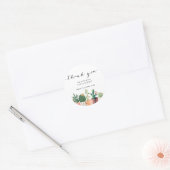 Aquarellblütenpflege Töpfe kundenspezifisch Danke Runder Aufkleber (Umschlag)