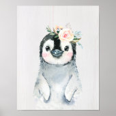 Aquarellblütenpinguin, Schneetiere Poster (Vorne)