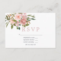 Aquarellblütenrot Rosen Hochzeit RSVP