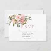 Aquarellblütenrot Rosen Hochzeit RSVP (Vorderseite)
