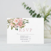 Aquarellblütenrot Rosen Hochzeit RSVP Karte (Stehend Vorderseite)