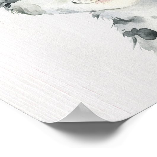 Aquarellblütenschneeleopard Poster (Ecke)