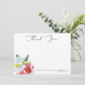 Aquarellblütenschrift Danke Karte (Stehend Vorderseite)