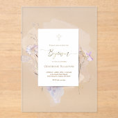 Aquarellblütentaufe Acryleinladungen (Vorderseite)