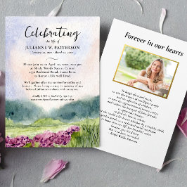 Aquarellblütenwoodland Feier des Lebens Einladung