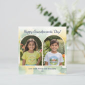 Aquarellbogen 2 Fotos Grandeliertagskarte (Stehend Vorderseite)