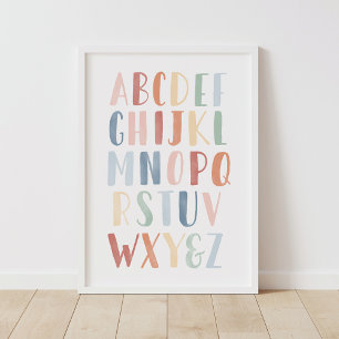 Aquarellbogen Alphabet Klassenposter Poster