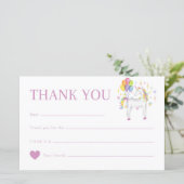 Aquarellbogen Einhorn Geburtstag Danke Karte (Stehend Vorderseite)