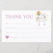 Aquarellbogen Einhorn Geburtstag Danke Karte (Vorderseite)