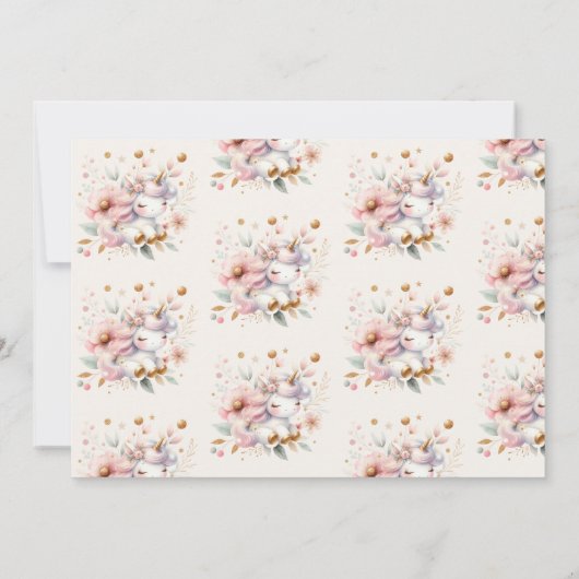 Aquarellbogen Foto 1. Geburtstag Einladung (Rückseite)