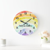 Aquarellbogen Große Wanduhr (Zuhause)