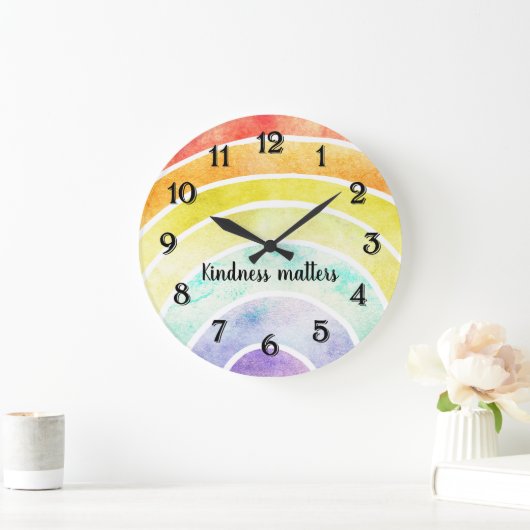 Aquarellbogen Große Wanduhr (Zuhause)