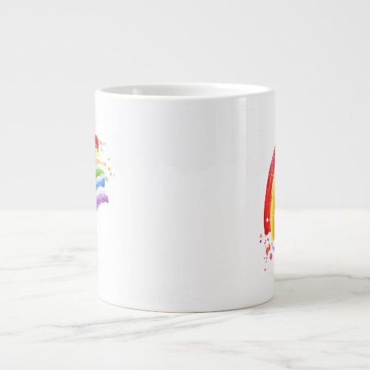 Aquarellbogen Jumbo-Tasse (Vorderseite)