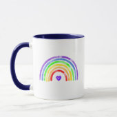 Aquarellbogen LGBTQIA Tasse (Links)