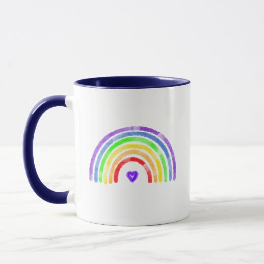 Aquarellbogen LGBTQIA Tasse (Links)