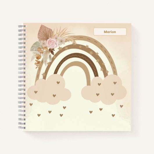Aquarellbogen mit Blume Notizblock (Vorderseite)