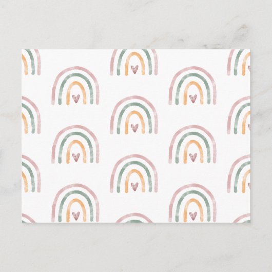 Aquarellbogen mit Herbst-Ankündigung Einladungspostkarte (Rückseite)