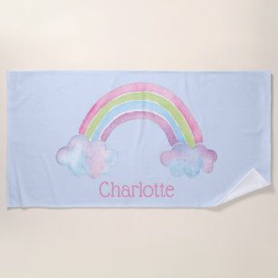 Aquarellbogen Personalisiert Kids Strandtuch