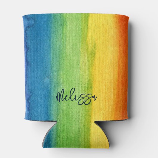 Aquarellbogen Personalisiert Modern Dosenkühler (Rückseite)