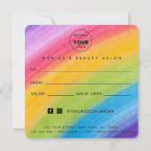 Aquarellbogen Pinselstrich Schönheitssalon Trendy (Rückseite)