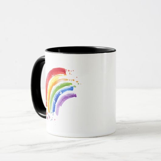 Aquarellbogen Tasse (Vorderseite Links)