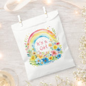 Aquarellbogen und Blume Es ist ein Mädchen Geschenktütchen (Ausgeschnitten)