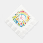 Aquarellbogen und Blume Es ist ein Mädchen Serviette (Ecke)