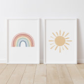 Aquarellbogen und Sun-Kinderzimmer Bilderwand Sets