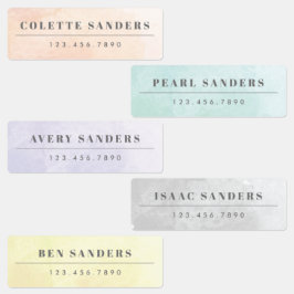 Aquarellbogen Wasserbeständiger Name Etiketten