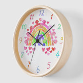 Aquarellbogenfarben - Drucke und Herz Uhr (Winkel)