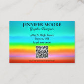 Aquarellbogenfarben mit QR-Code Visitenkarte (Vorderseite)
