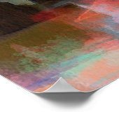 Aquarellboot bei Sonnenuntergang Poster (Ecke)