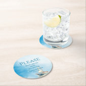 Aquarellboot Ich tanze Runder Pappuntersetzer (Vor Ort)