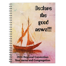 Aquarellboot - JW-Übereinkommen 2024 Notizblock