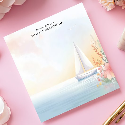 Aquarellboot Personalisiert Notizblock