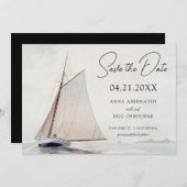 Aquarellboot Save the Date (Vorne/Hinten)