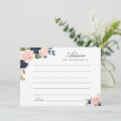 Aquarellboot und Blütenblüte Hinweiskarte (Stehend Vorderseite)