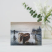 Aquarellboote Postkarte (Stehend Vorderseite)