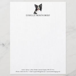 Aquarellbord Collie Letterhead Briefbogen
