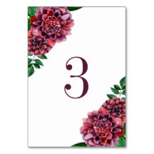 Aquarellbordeauxfarbene Blume. Hochzeit von Dahlia