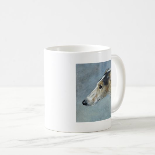 AquarellBorzoi Kaffeetasse (VorderseiteRechts)