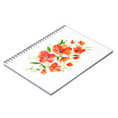 Aquarellbouquet aus Mohnanbau-Blume Notizblock (Linke Seite)