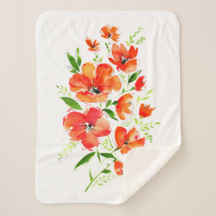 Aquarellbouquet aus Mohnanbau-Blume Sherpadecke