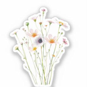 Aquarellbouquet aus Wildblumen Aufkleber