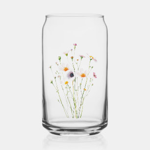Aquarellbouquet aus Wildblumen Dosenglas